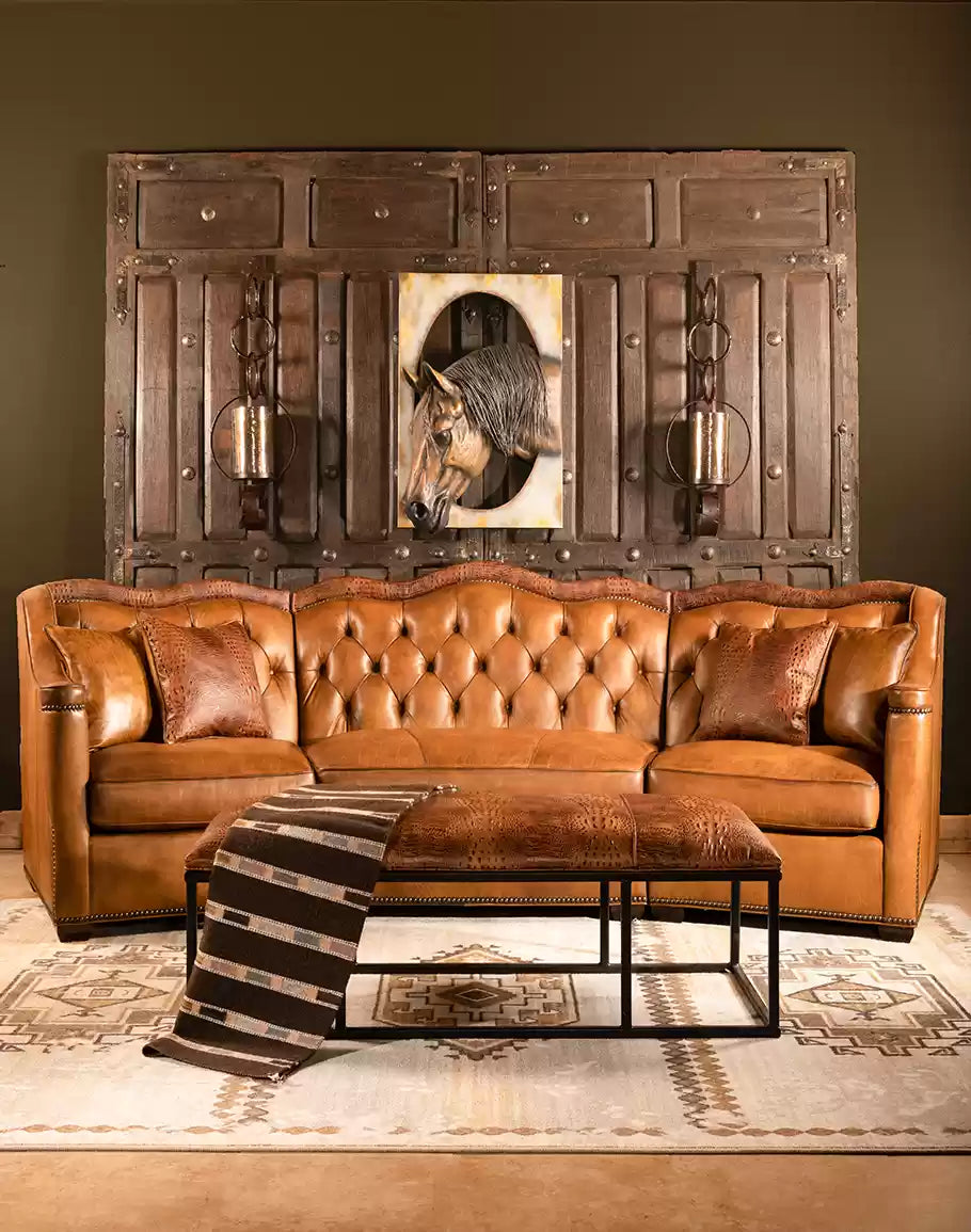 Branson Tufted Leather Sofa