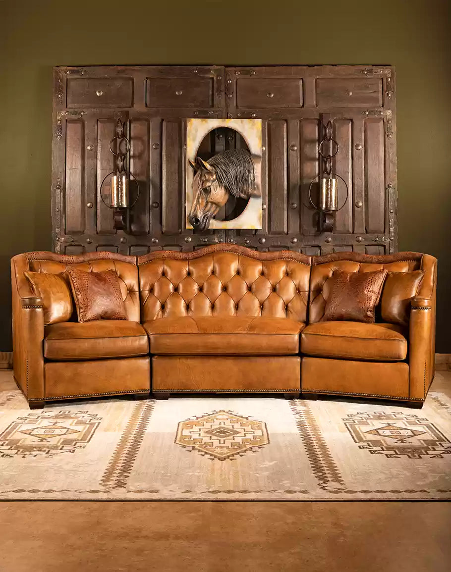 Branson Tufted Leather Sofa