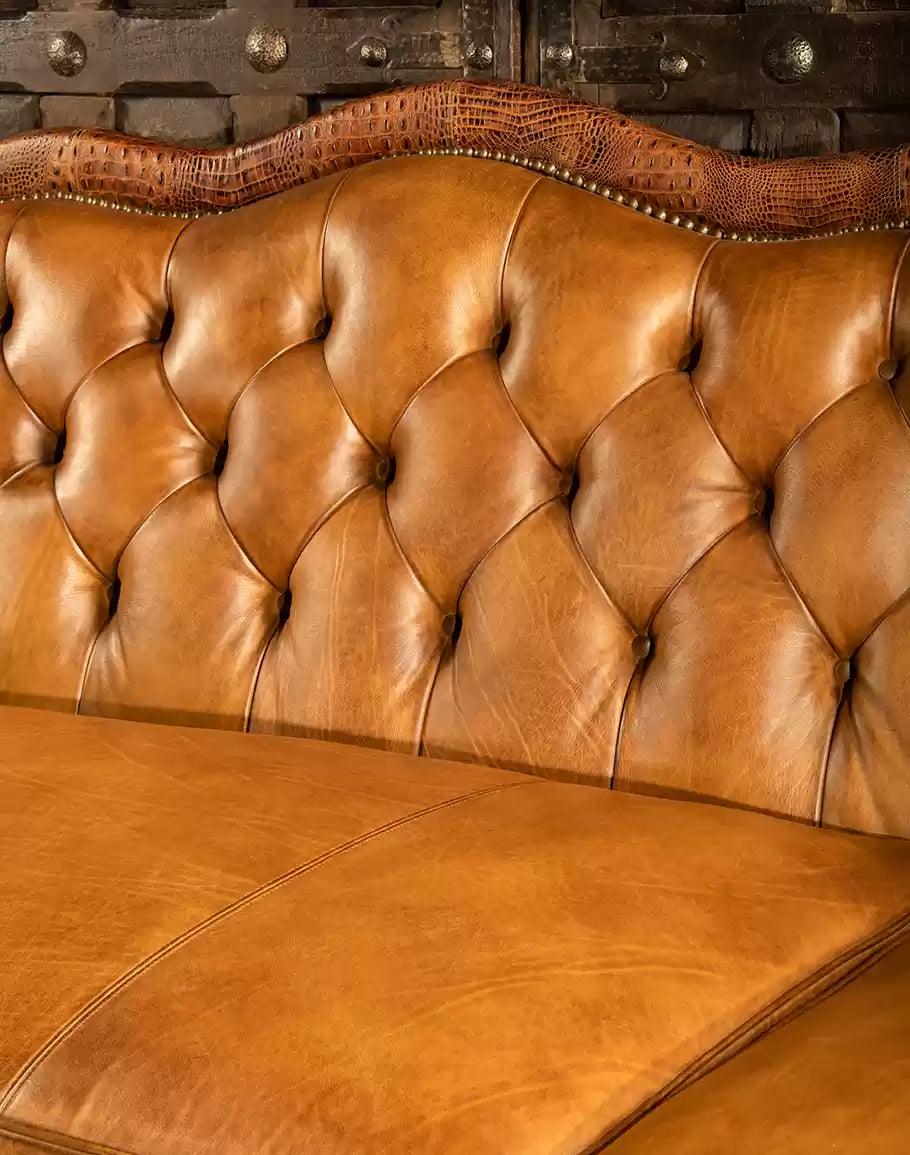 Branson Tufted Leather Sofa