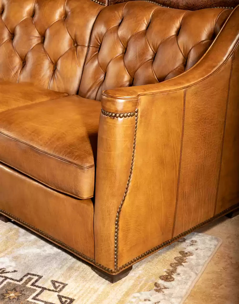 Branson Tufted Leather Sofa