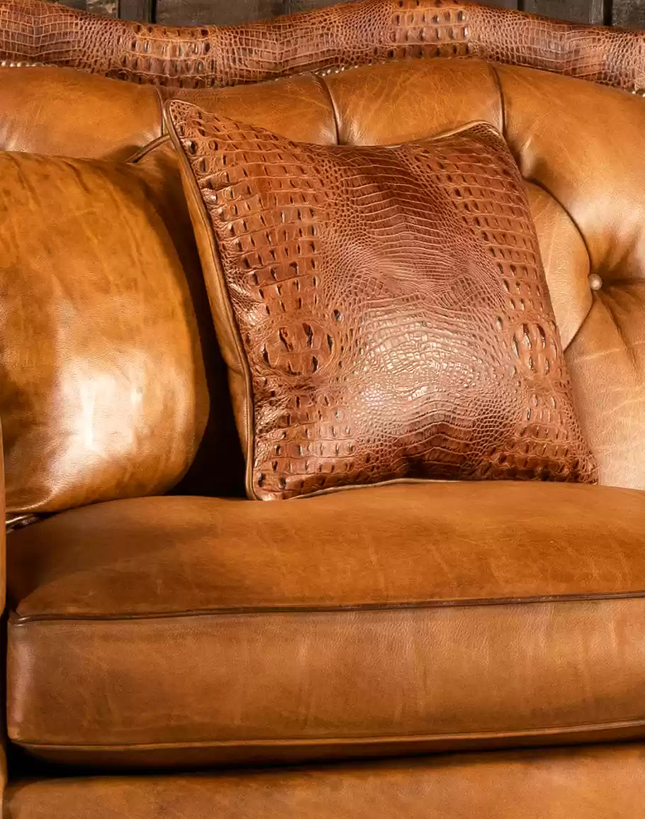 Branson Tufted Leather Sofa