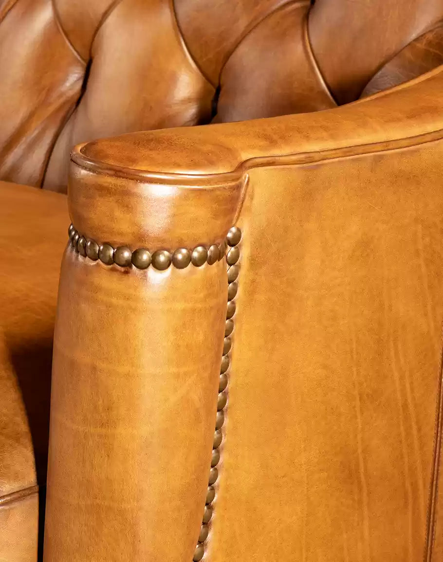 Branson Tufted Leather Sofa