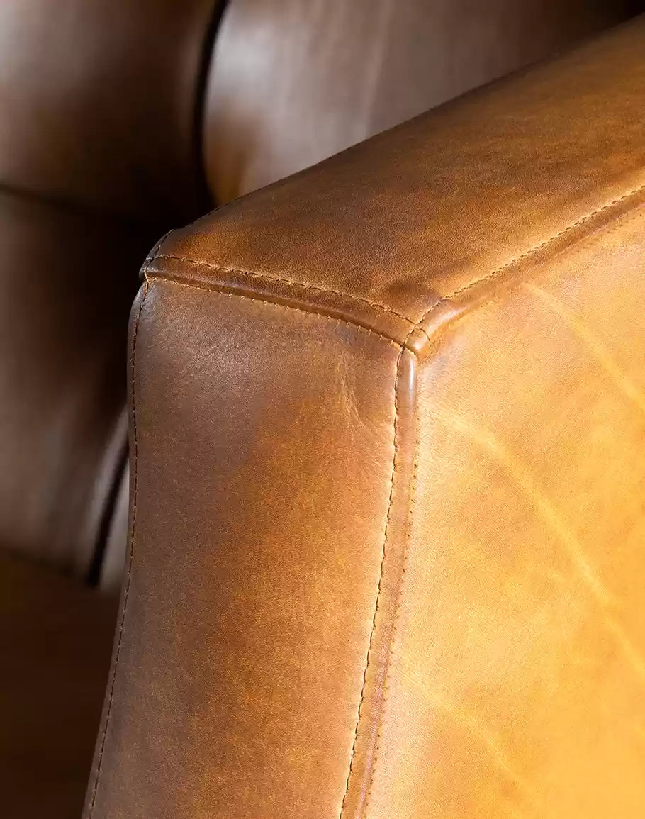 Hampton Tufted Leather Sofa