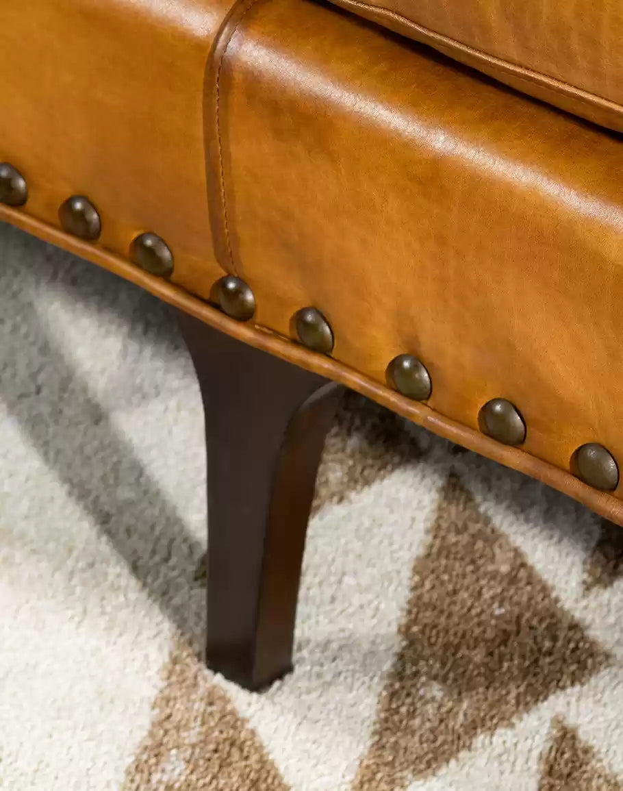 Hampton Tufted Leather Sofa