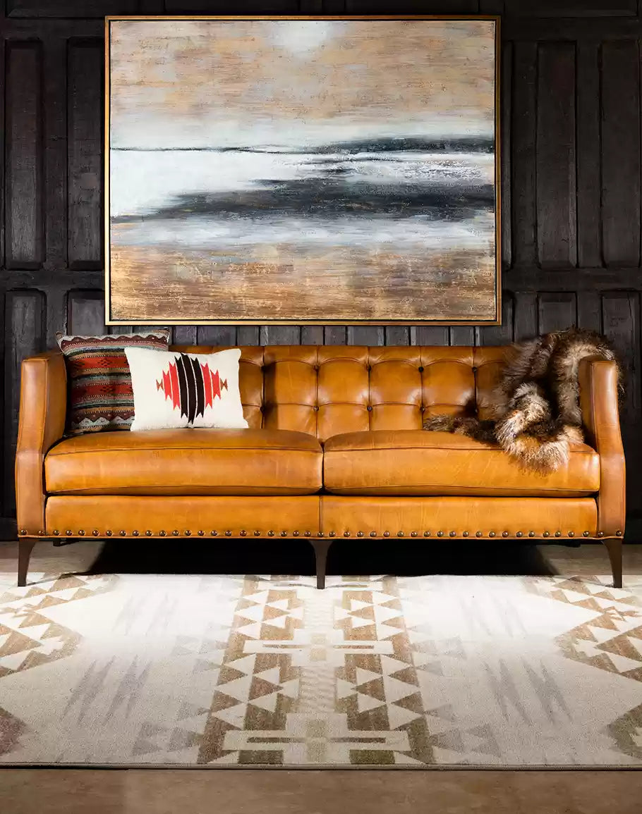 Hampton Tufted Leather Sofa
