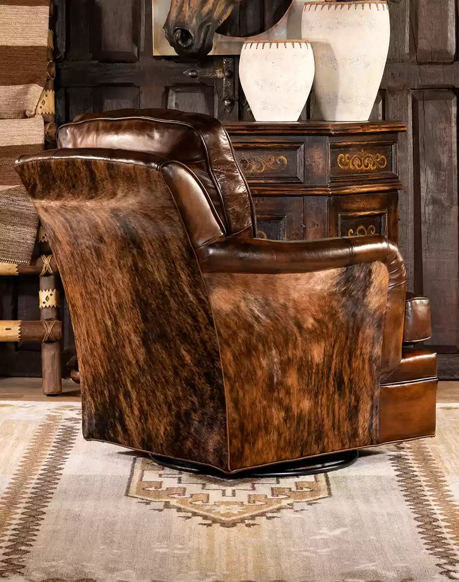 Hennessy Leather Swivel Glider