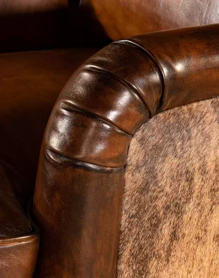 Hennessy Leather Swivel Glider