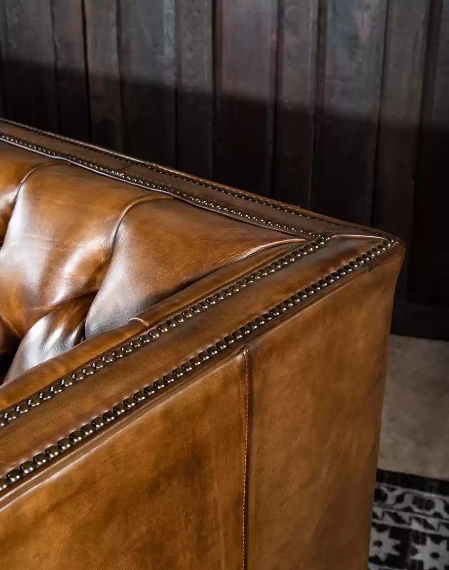 Kingston Tufted Leather Sofa