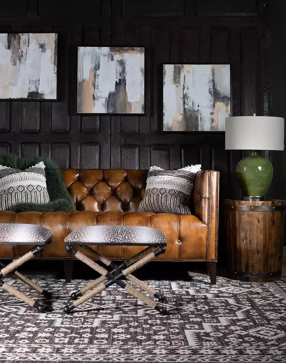 Kingston Tufted Leather Sofa