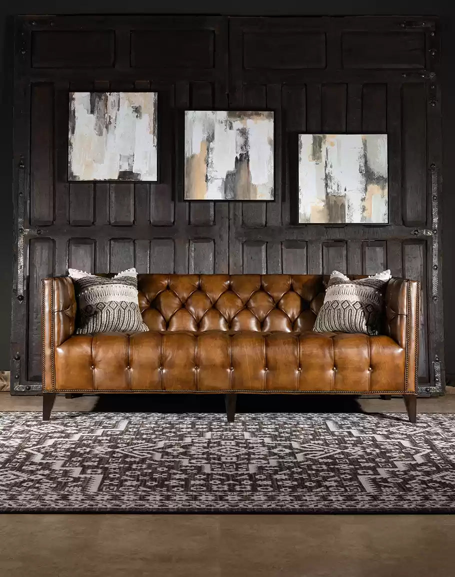 Kingston Tufted Leather Sofa