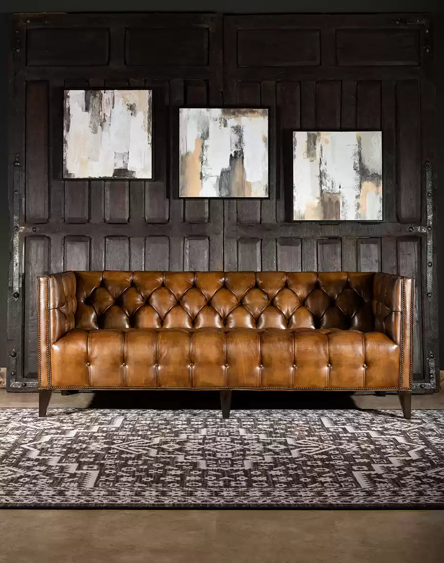 Kingston Tufted Leather Sofa