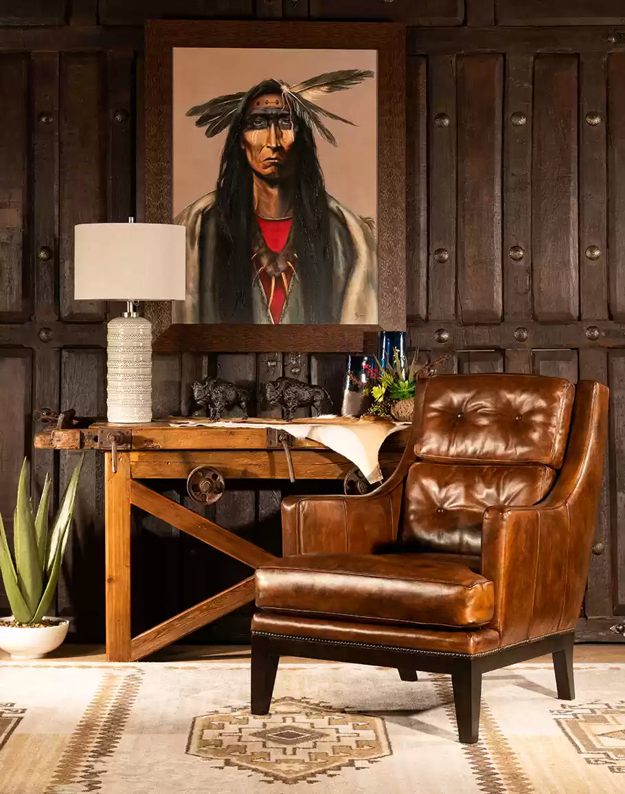 Saddleback Mocha Leather Chair