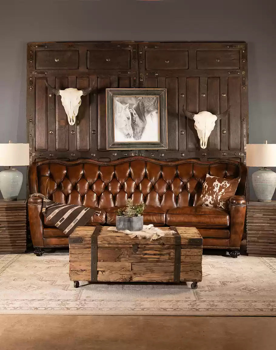 Victoria Tufted Leather Sofa