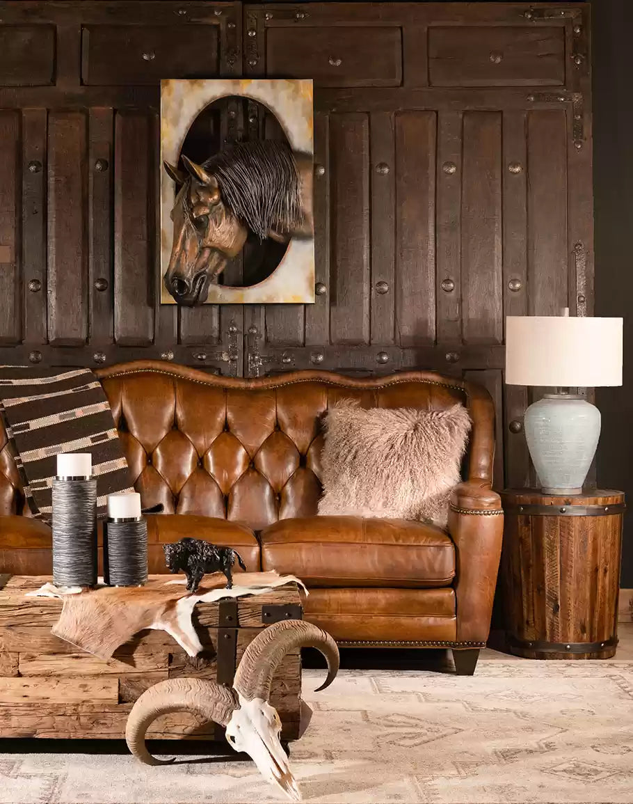 Wellington Tufted Leather Sofa