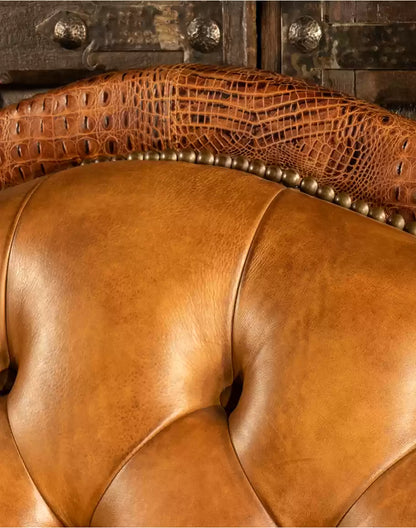 Branson Tufted Leather Sofa