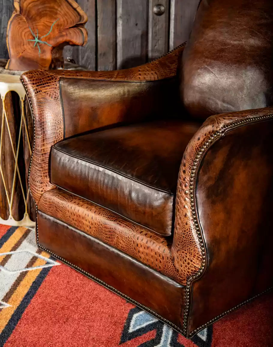 Calexico Leather Swivel Glider