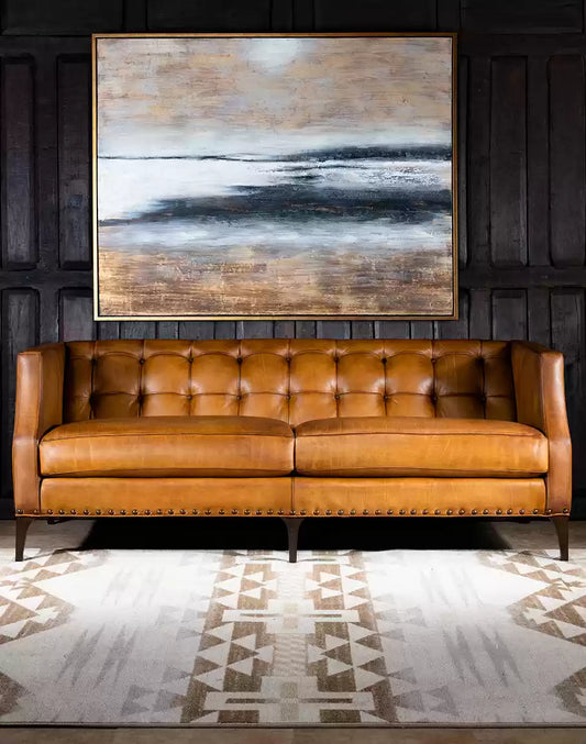 Hampton Tufted Leather Sofa