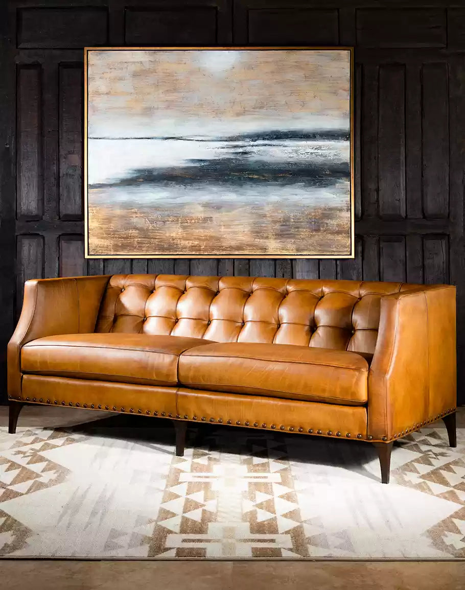 Hampton Tufted Leather Sofa
