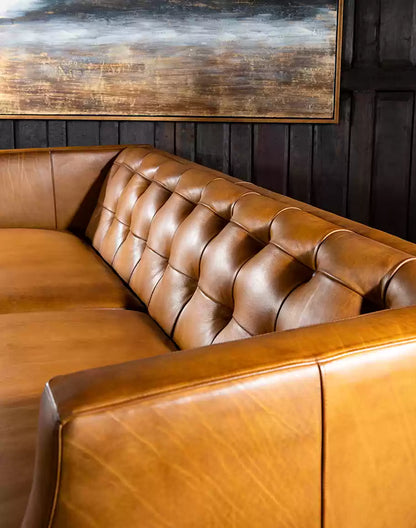 Hampton Tufted Leather Sofa