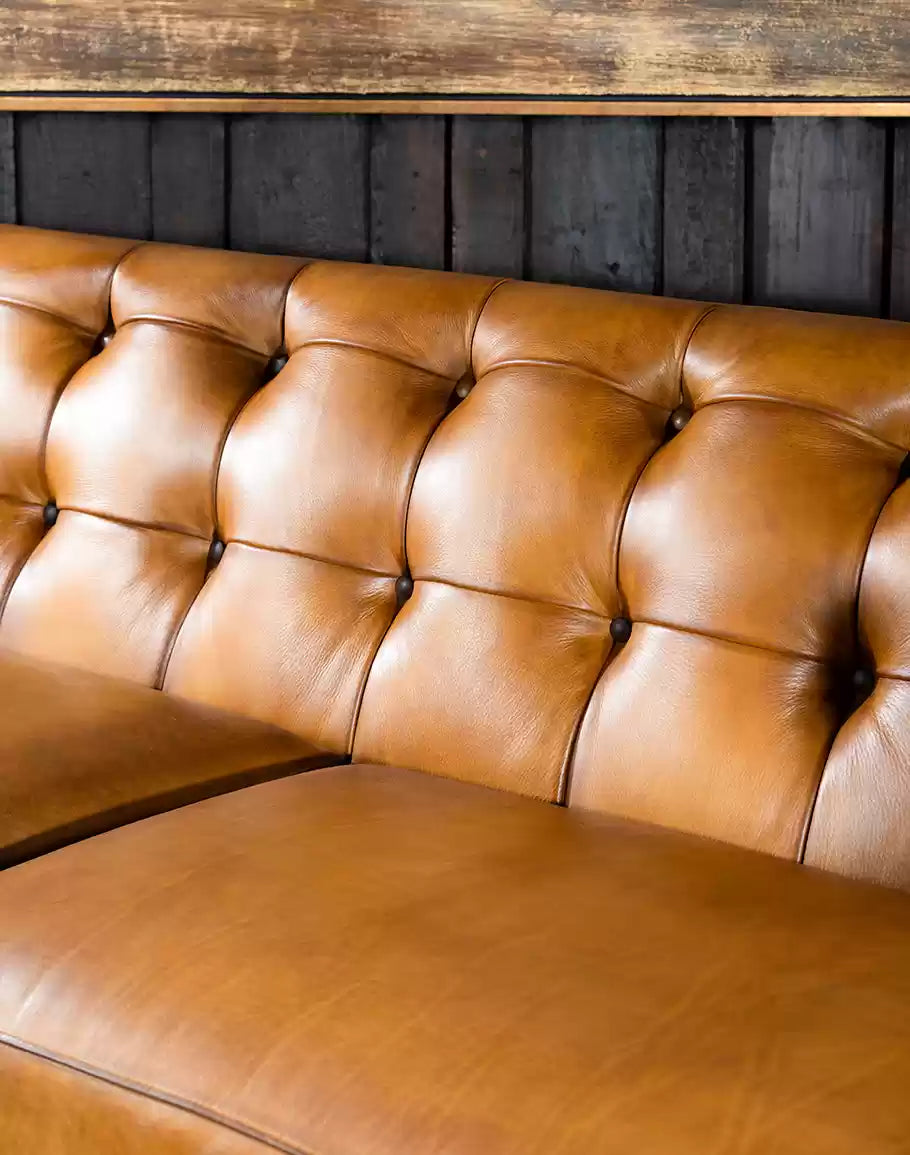 Hampton Tufted Leather Sofa