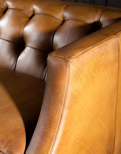 Hampton Tufted Leather Sofa
