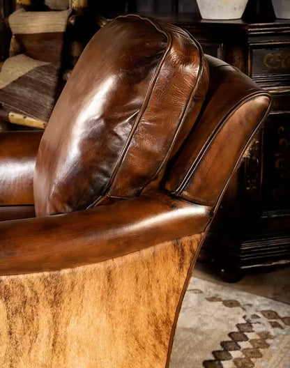 Hennessy Leather Swivel Glider