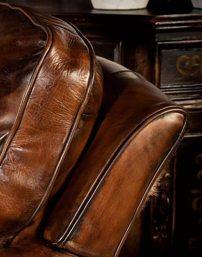Hennessy Leather Swivel Glider