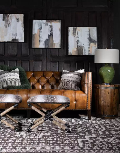 Kingston Tufted Leather Sofa