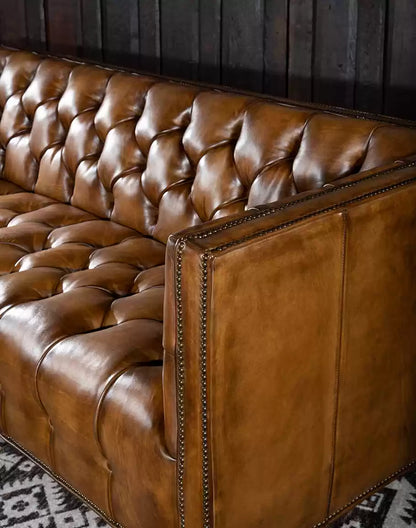 Kingston Tufted Leather Sofa