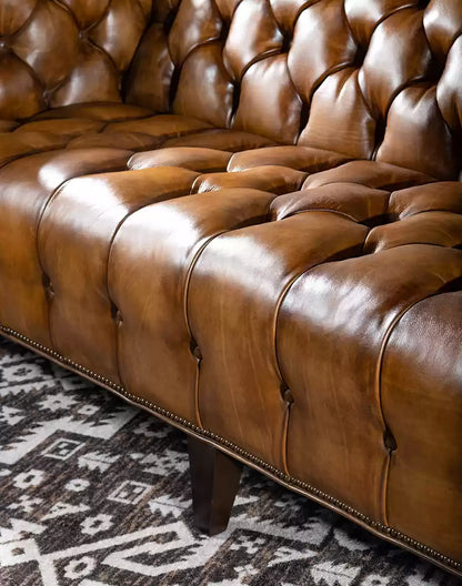 Kingston Tufted Leather Sofa