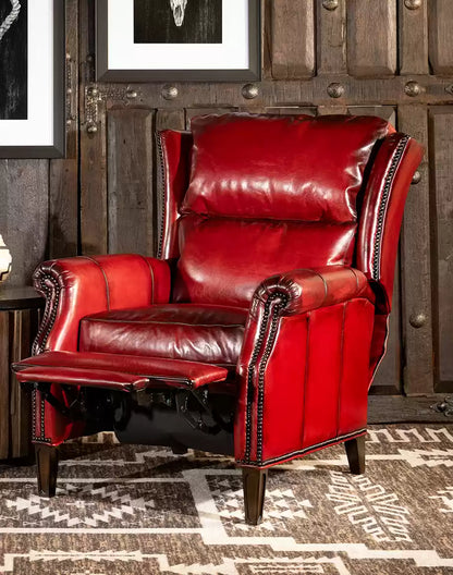 Oakley Red Leather Recliner