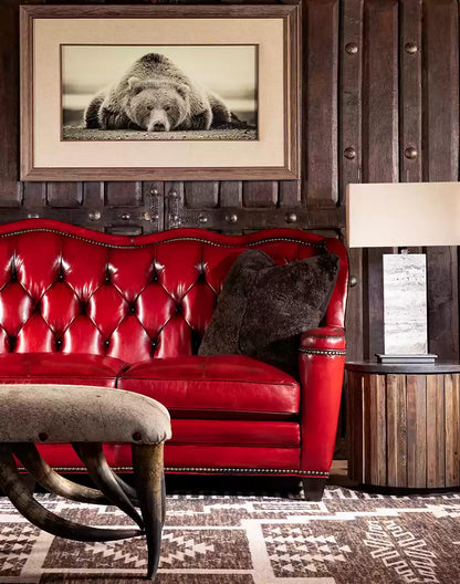 Oakley Red Leather Sofa