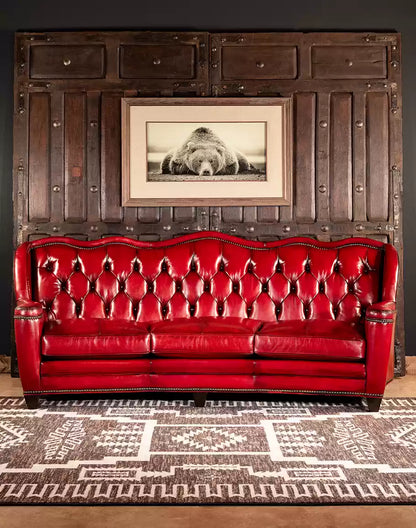 Oakley Red Leather Sofa