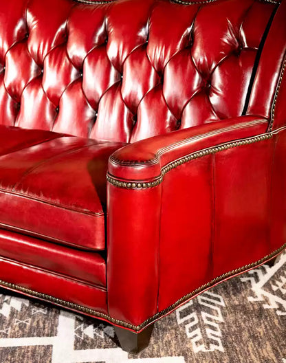 Oakley Red Leather Sofa
