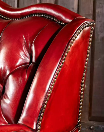 Oakley Red Leather Sofa