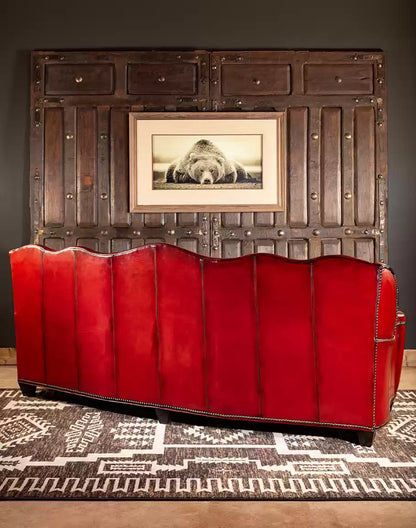 Oakley Red Leather Sofa