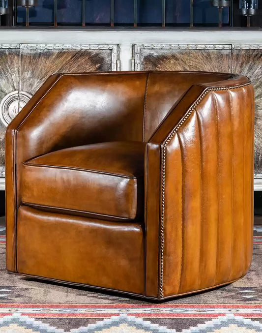 Oliver Leather Swivel Chair