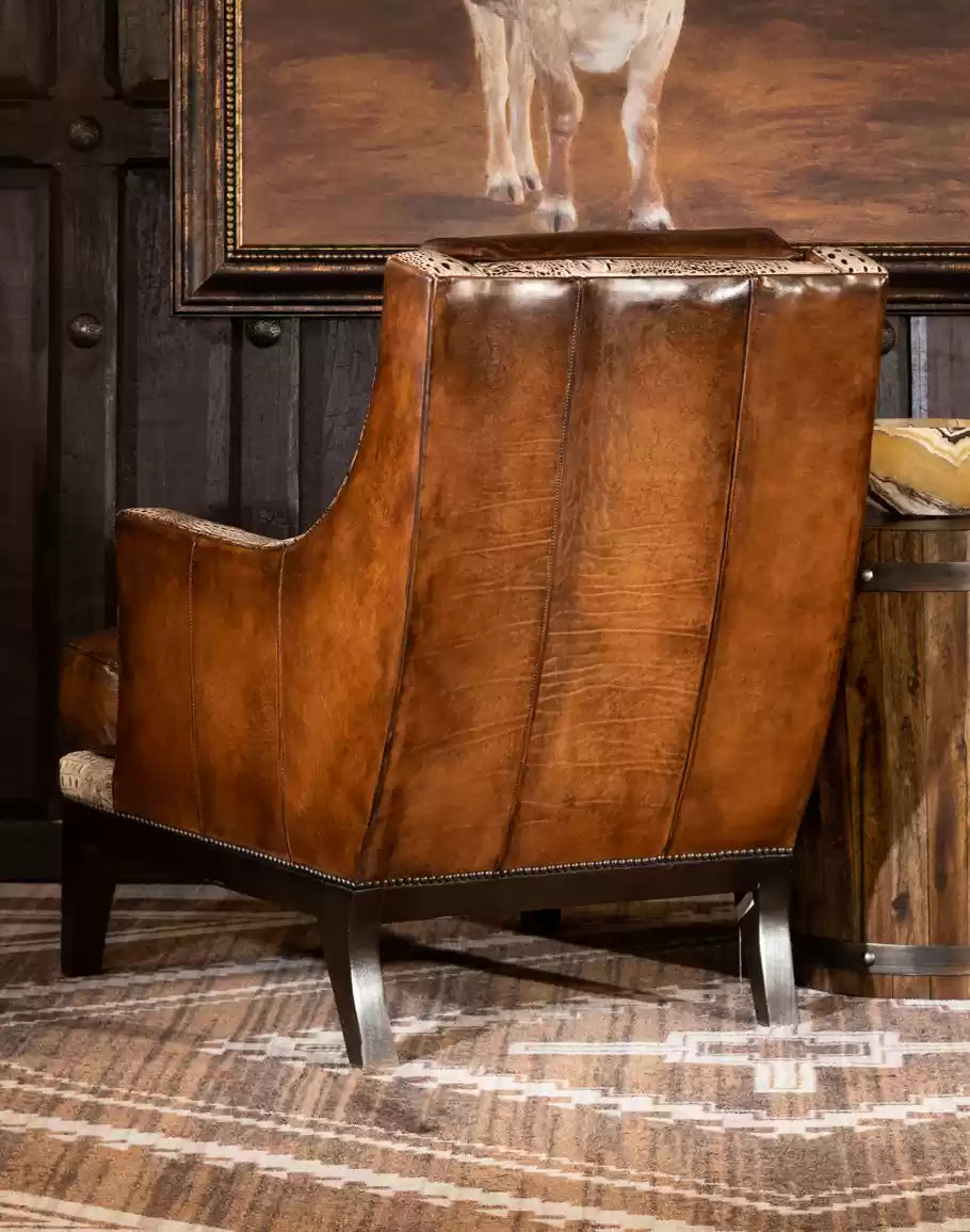 Saddleback Ivory Croc Chair