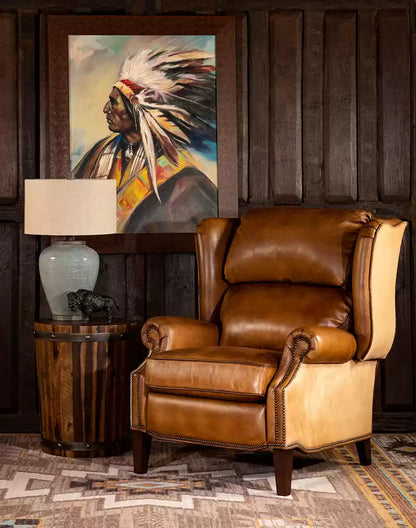 Sadler Tan Leather Recliner