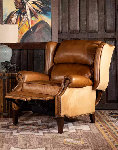 Sadler Tan Leather Recliner