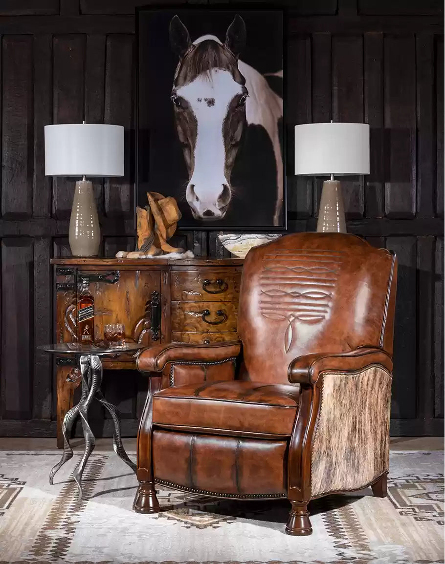 Traditional Western Leather Recliner