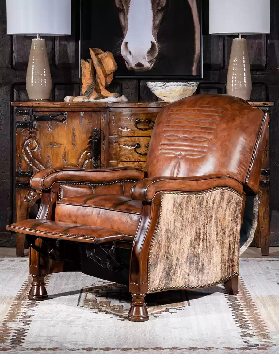 Traditional Western Leather Recliner