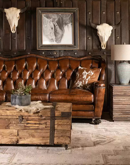 Victoria Tufted Leather Sofa