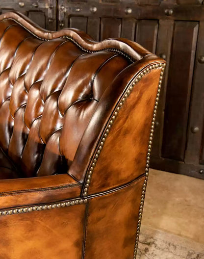 Victoria Tufted Leather Sofa