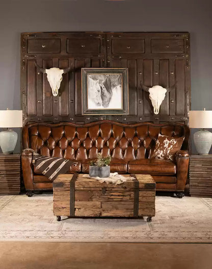 Victoria Tufted Leather Sofa